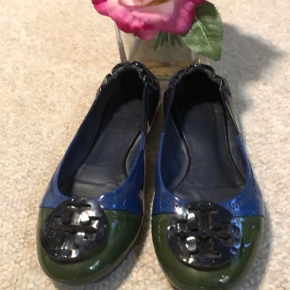 Tory Burch Shoes - Tory Burch ballet flat in green/cobalt blue/navy